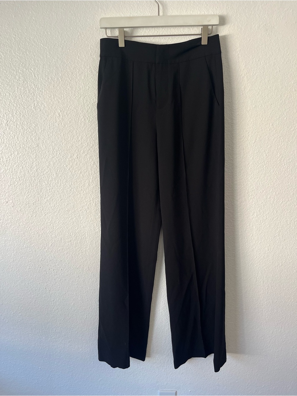 Alice + Olivia Dylan Pant Black Wide Leg Trousers Sz 6 Classic Office